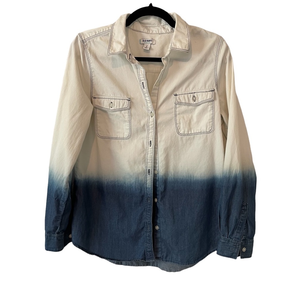 Old Navy Ombrè Denim Button Up Shirt Size Medium